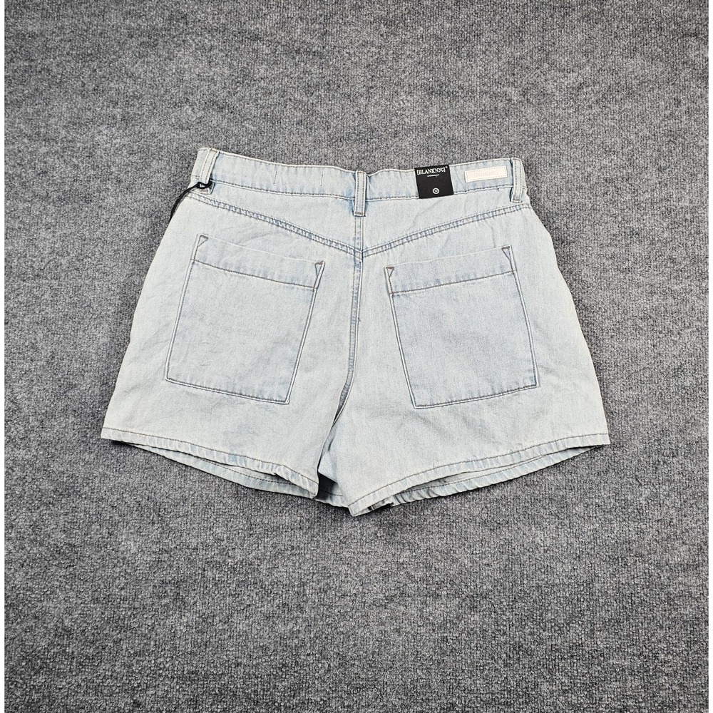 BlankNYC Women Pleated Denim Shorts Size 30 Light Wash Blue Pockets Drawstring - Picture 6 of 9